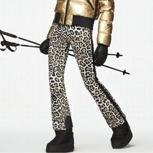 Goldbergh Roar Belted Leopard Print Ski Snow Pants 4